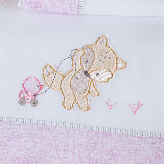 Rythmos Blanket Cot Fox Waffle Pink 120x150cm