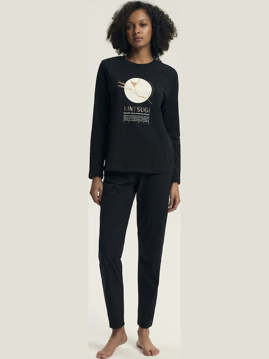 Henderson Winter Damen Pyjama-Set Schwarz