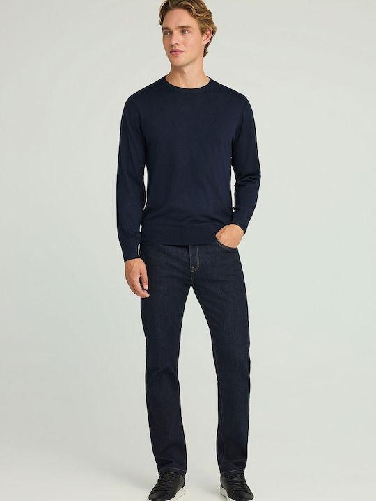 Men's Jeans Pants with Regular Straight Fit Rinse Blue