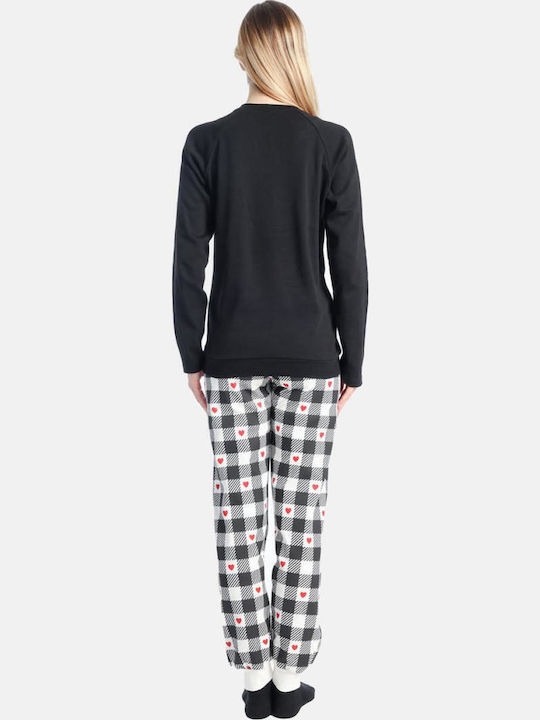 Paco & Co Winter Women's Pyjama Set Black
