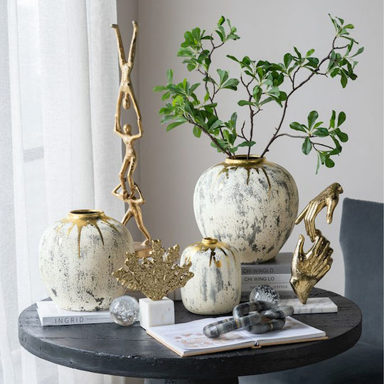 Artekko Decorative Vase Kayle Beige 30x30x30cm