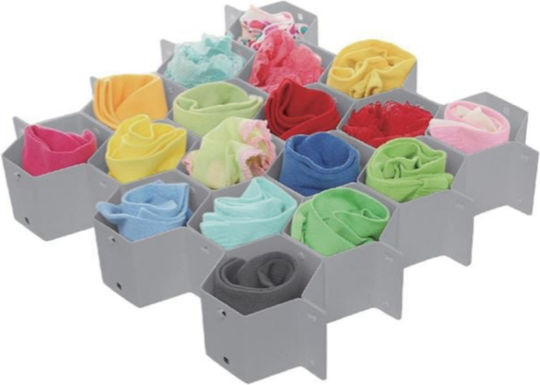 Plastic Drawer Divider for Underwear in Gray Color 36.5x6.5cm 8pcs