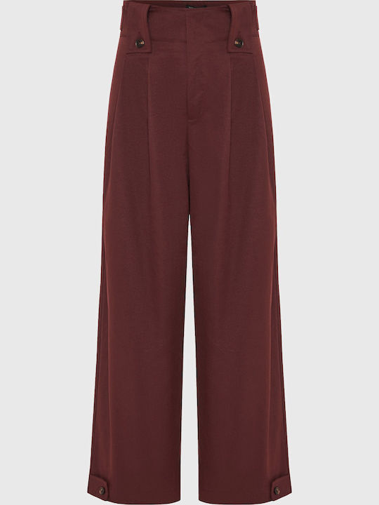 Femei Talie înaltă Din material textil Pantaloni cu Croială Balon Roșie