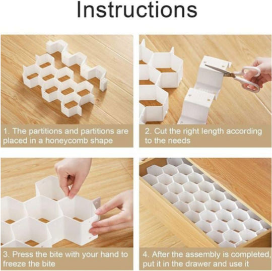 Plastic Drawer Divider for Underwear in Gray Color 36.5x6.5cm 8pcs