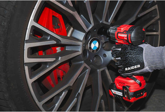 Raider 030255 Set Angle Wheel & Drill Driver & Impact Driver 20V with 2 Batteries 2Ah and Case