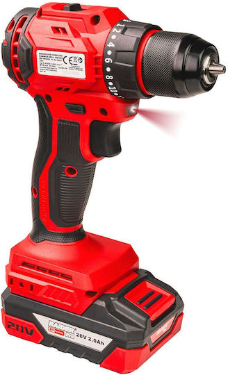 Raider 030255 Set Angle Wheel & Drill Driver & Impact Driver 20V with 2 Batteries 2Ah and Case