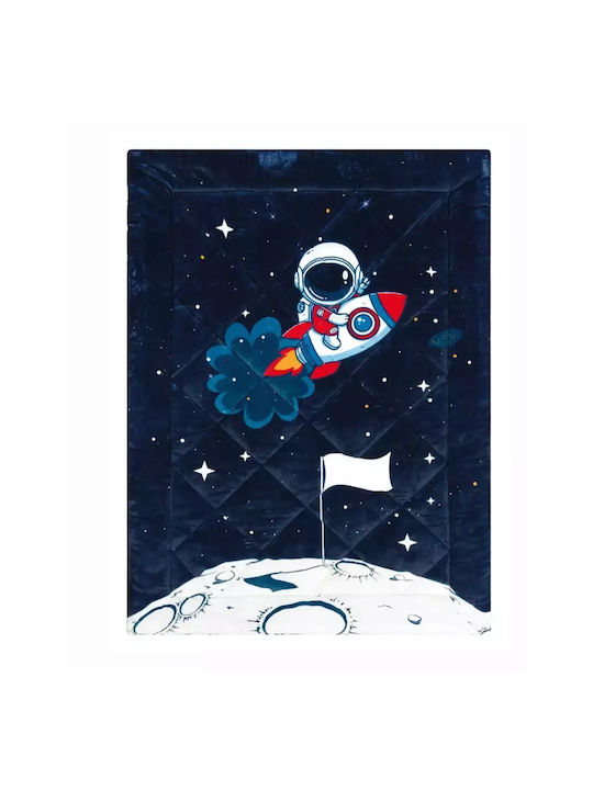 Kentia Kids Duvet Cover Double Sided Single with Hollowfiber Filling Sirius Blue-white 160x220cm
