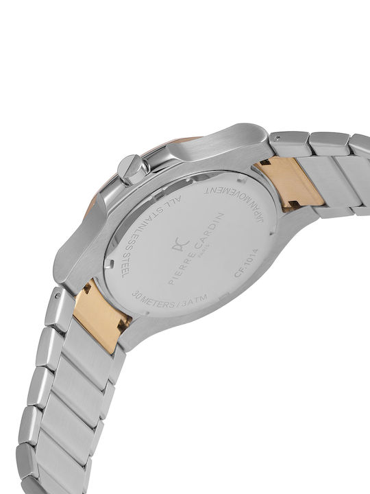 Two Tone Men's Watch 42mm Battery with Silver Stainless Steel Bracelet