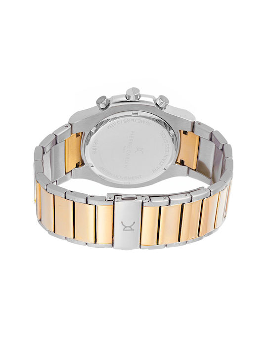 Pierre Cardin Two Tone Herrenuhr 42mm Batterie mit Silber Metallarmband