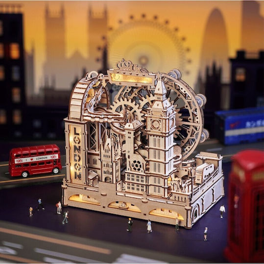 Rokr Construction Toy Wooden Robotime Marble Travel London with Lighting for Children 14+ Years