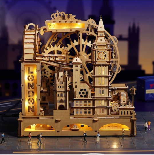 Rokr Construction Toy Wooden Robotime Marble Travel London with Lighting for Children 14+ Years