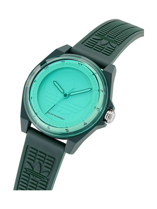 adidas Women's Watch with Green Rubber Strap