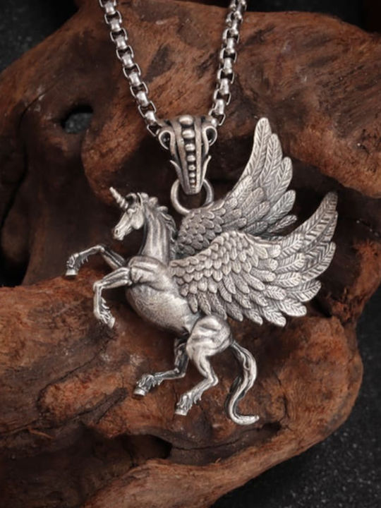Silver Necklace Pegasus Horse Greek Mythology Molfs