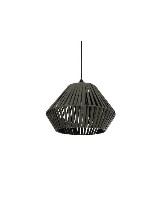 GloboStar Nui Hängelampe Grün Boho mit Seil für Fassung E27 36x36x27cm.