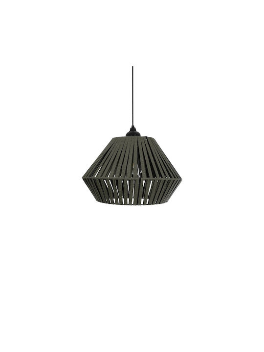 GloboStar Nui Hängelampe Grün Boho mit Seil für Fassung E27 36x36x27cm.