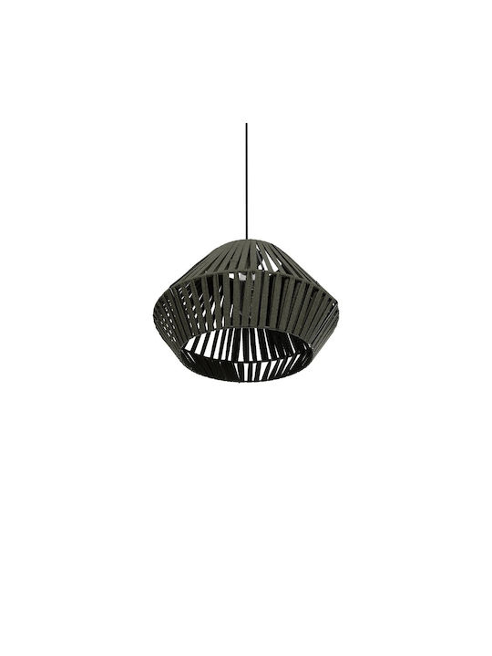 GloboStar Nui Hängelampe Grün Boho mit Seil für Fassung E27 36x36x27cm.