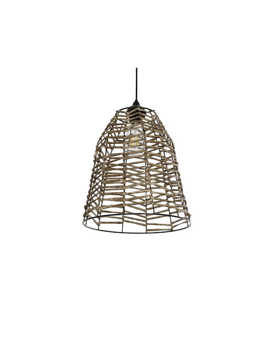 GloboStar Netz Pendant Light Beige Boho with Rope for Socket E27 30x30x38cm