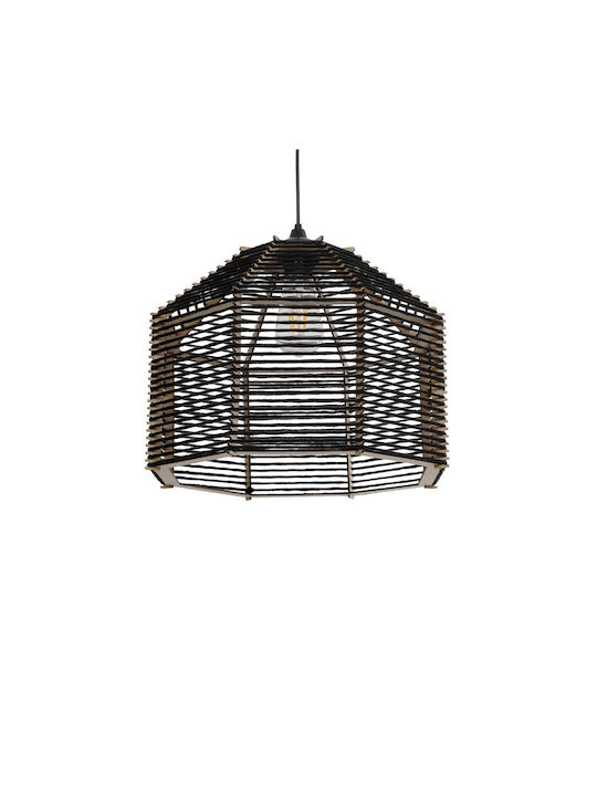GloboStar Vork Pendant Light Black Boho with Rope for Socket E27 40x40x36cm