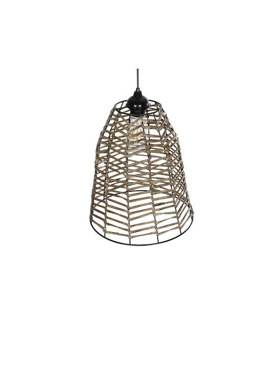 GloboStar Netz Pendant Light Beige Boho with Rope for Socket E27 30x30x38cm