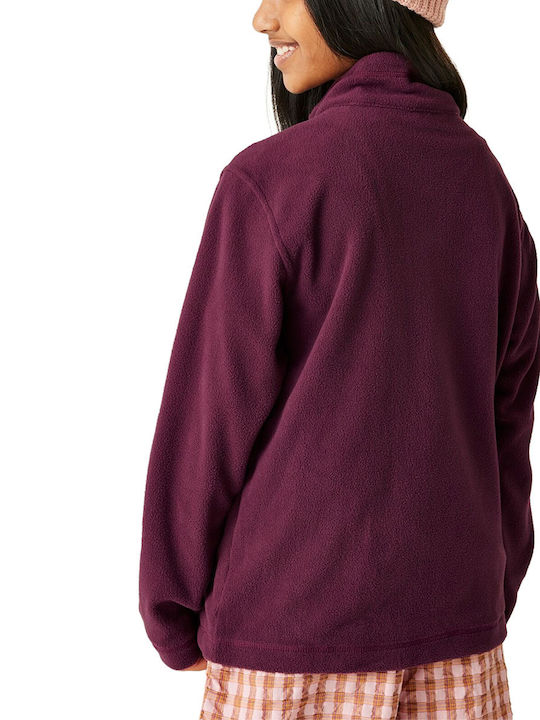 Kids Cardigan Fleece Burgundy