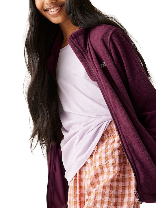 Kids Cardigan Fleece Burgundy
