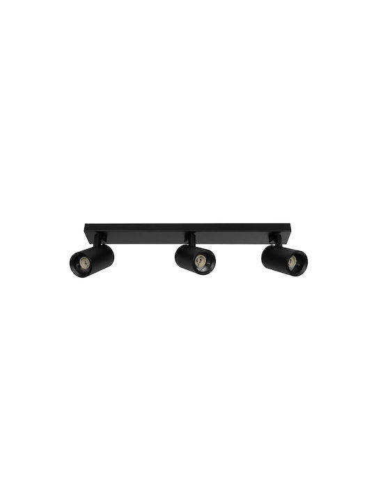 kelvo Triple Spot with Socket GU10 in Black Color