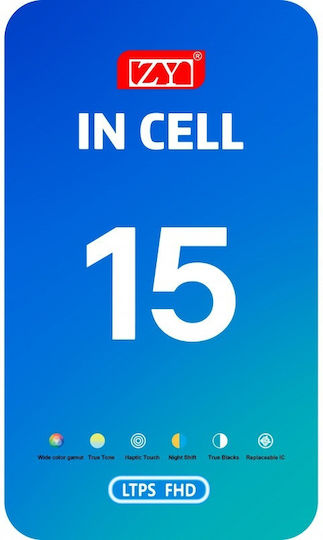 Οθόνη Hd Incell με Μηχανισμό Αφής για iPhone 15 (Μαύρο)