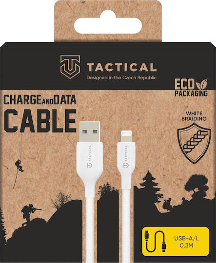 Tactical Thread Braided USB-A to Lightning Cable 60W Λευκό 0.3m 57983126574