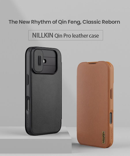 Nillkin Qin Book Pro Synthetisches Leder / Kunststoff Schwarz (iPhone 17)