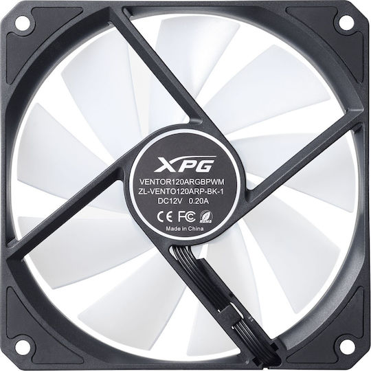 Adata XPG Vento R Reverse Blade Case Fan 120mm 1600rpm 65cfm with ARGB Lighting and 4-Pin PWM Connection