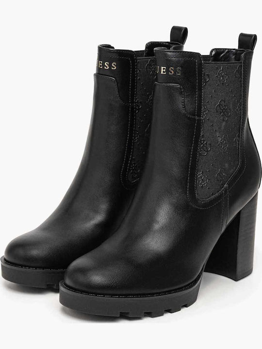 Nealle Damen Chelsea Stiefeletten mit Hohem Absatz Schwarz
