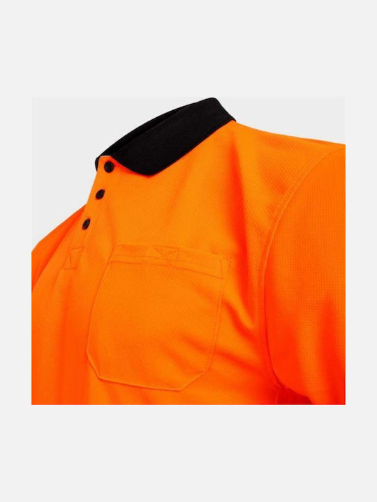 Рефлективна Работна Риза Поло Къс Ръкав Stenso Prisma High Visibility Polo T-shirt Hv Оранжева