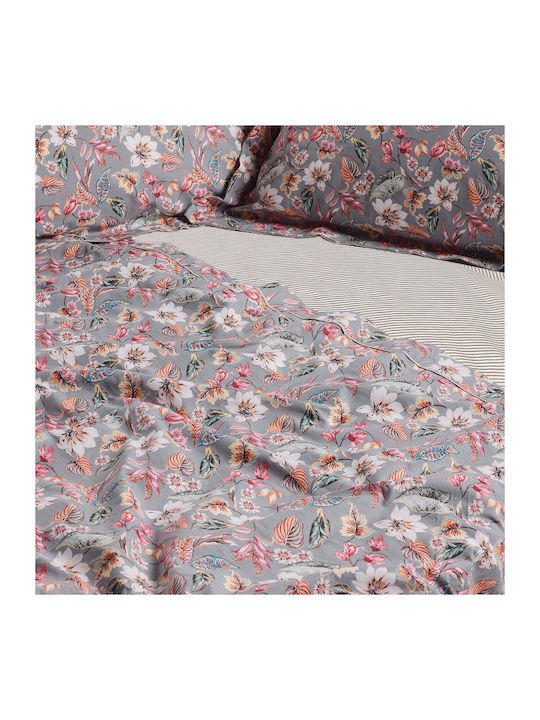 Das Home Комплект Плик за Завивка Памучен Кинг Сайз с 2 Калъфки 220x240 3176 Grey, Pink