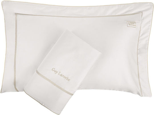 Guy Laroche Set Duvet Cover Cotton Satin 240x250cm Super King with 2 Pillowcases Elite Ivory-Beige
