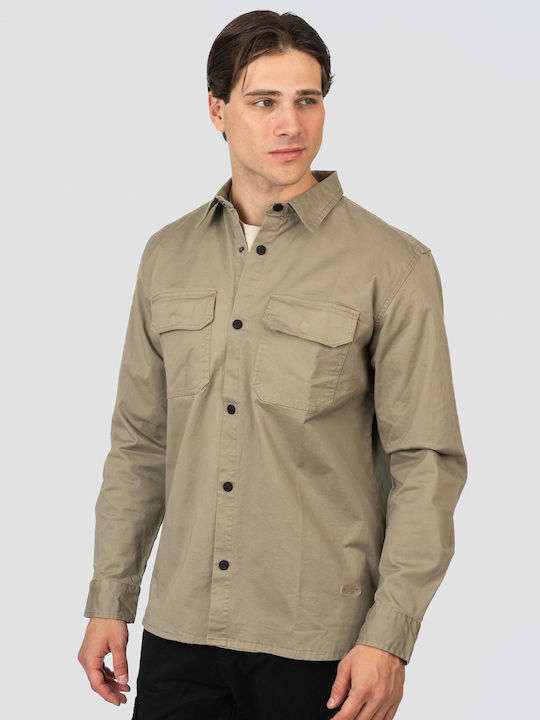 Overshirt Mânecă Lungă 100% Bumbac Bej