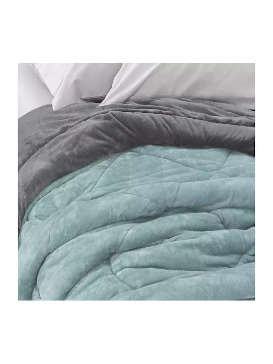 Borea Duvet Cover Single 160x220cm Cozy Mint - grey
