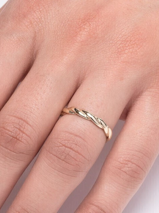 Lunaorocreations Damenring Flechtmuster Gold 14 Karat