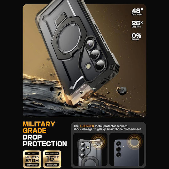 Supcase Ub Grip Mag Задна корица Силикон Черен (Galaxy S25 FE)
