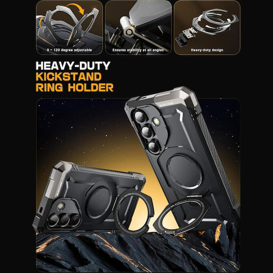 Supcase Ub Grip Mag Задна корица Силикон Черен (Galaxy S25 FE)