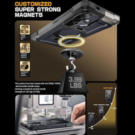 Supcase Ub Grip Mag Задна корица Силикон Черен (Galaxy S25 FE)