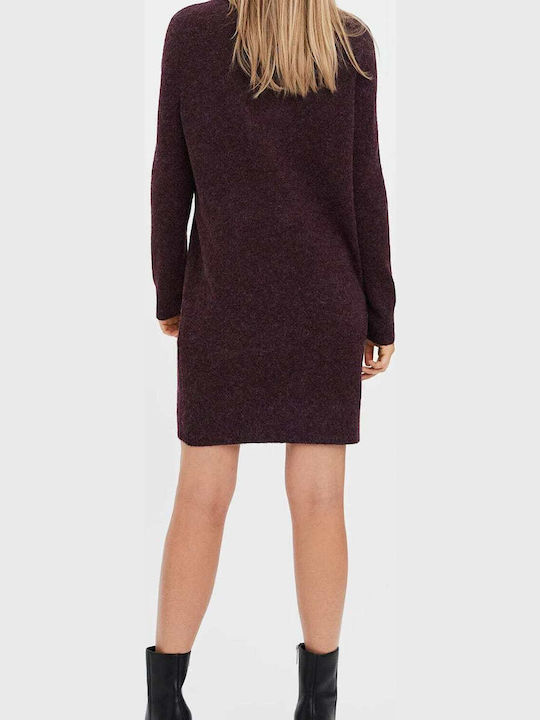 Rochie Mini Tricotată Burgundy