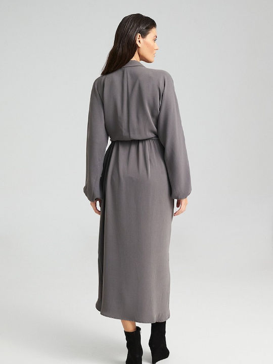 Maxi Φόρεμα Κρουαζέ Dark Grey