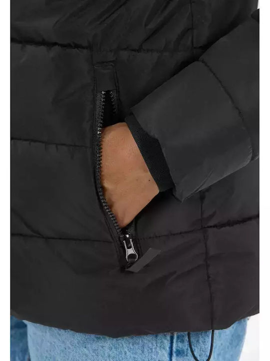 Damen Puffer Jacke Wasserdicht für Winter Black