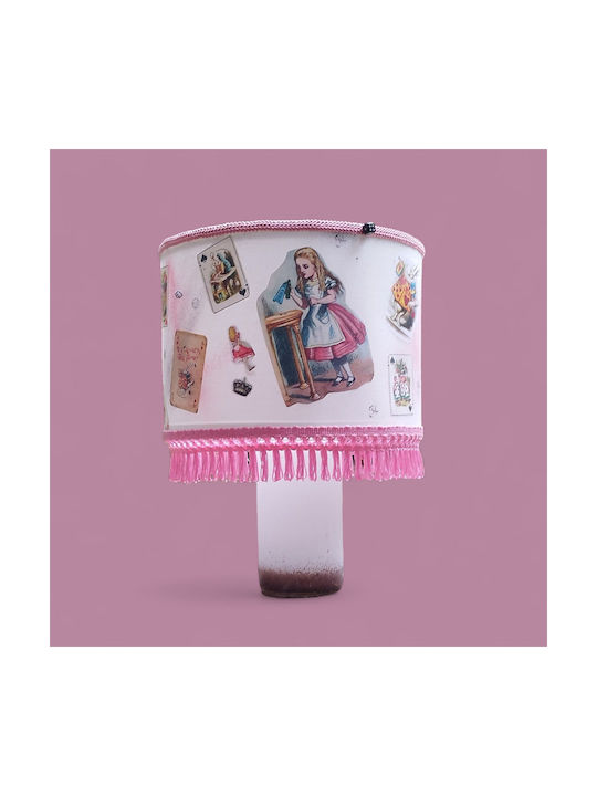 Oxygen Alice In Wonderland Table Lamp for E27 Socket with Pink Shade and Base