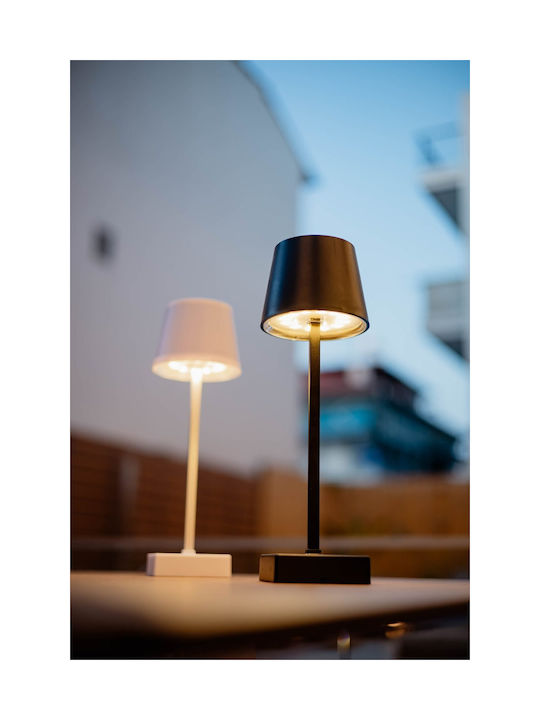 Klikareto Tischlampe LED mit Weiß Schirm und Basis