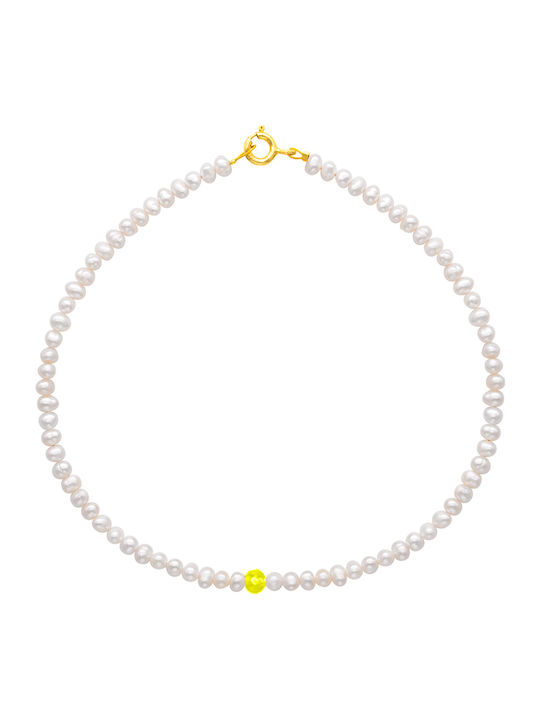 Margaritari Gold Plated Silver Anklet Green