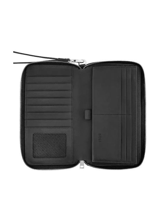 Leather Men's Wallet Travel Black