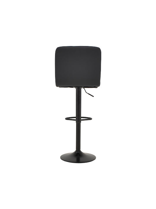 Bar Stool Rem with Backrest & Adjustable Height Black 44x44x112cm