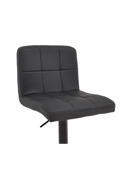 Bar Stool Rem with Backrest & Adjustable Height Black 44x44x112cm