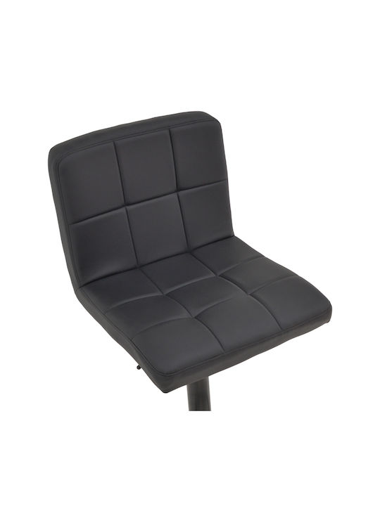 Bar Stool Rem with Backrest & Adjustable Height Black 44x44x112cm